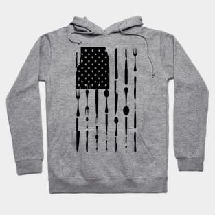 Chef Cook Tools In American Flag Hoodie